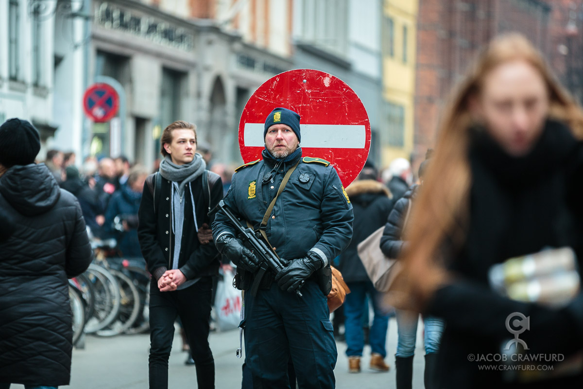 Police on the street after terror attack in Copenhagen